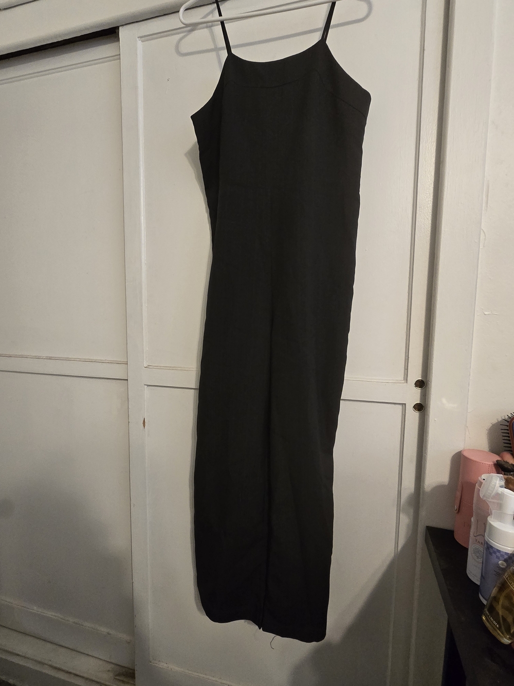 Black Sleeveless Jumpsuit with Spaghetti Straps